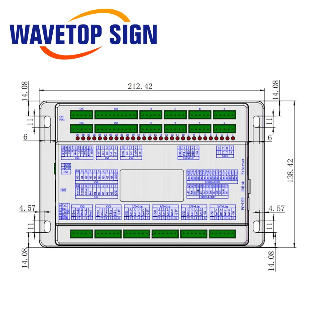 WaveTopSign Ruida muslimatating Knife sistema di controllo del taglio con Touch Screen industriale da 7 pollici per coltello vibrante CNC