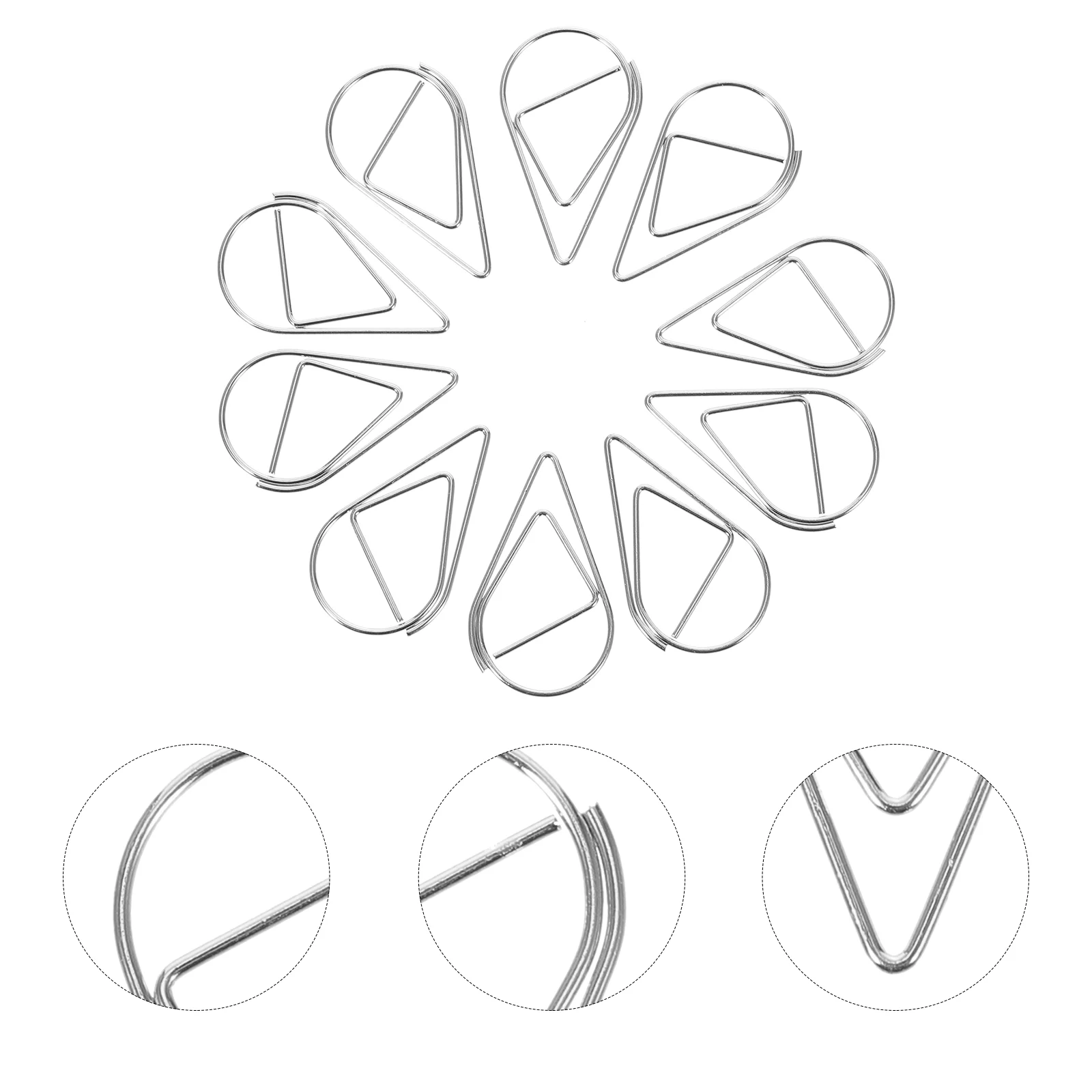 10 Pcs Teardrop Paper Clips Novelty Office Decor Paperclips Hand Account Steel Wire Desk Accessory