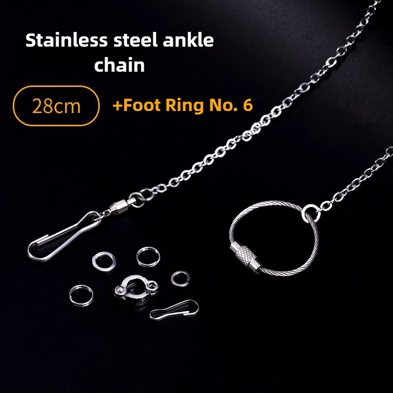 Bird Parrot Foot Chain Stainless Steel Ankle Foot Ring Stand Chain Outdoor Flying Training Bird Accessories Bird Supplies