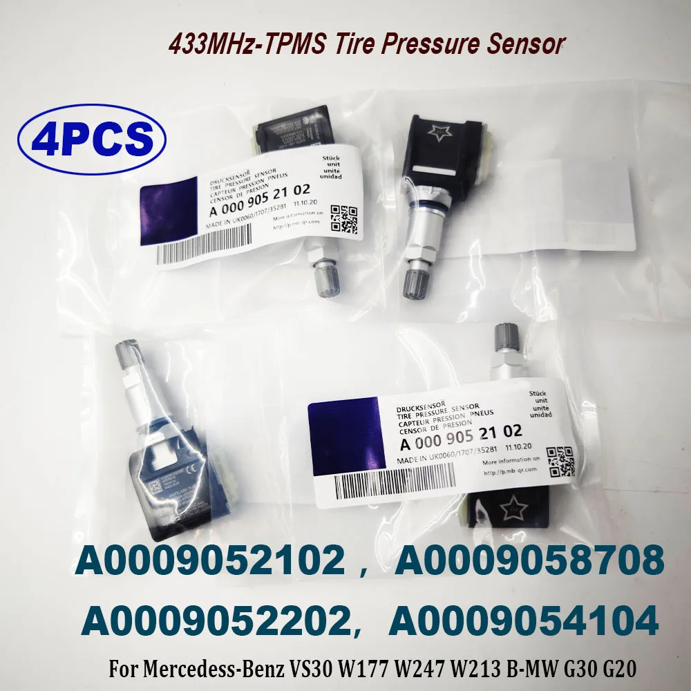 NEW 4PCS A0009052102 433MHz TPMS Tire Pressure Sensor For Benzz W177 W247 W213 A0009058708 A0009052202 0009052102 A0009054104