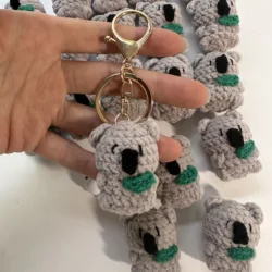 Handmade 3.5cm Cute Knitting Mini Crochet Koala Ornaments Sloth Shape Crochet Yarn Pendants  DIY Doll Keyrings Wholesale