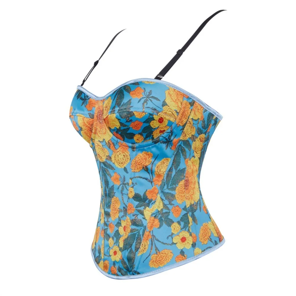 

Women Vintage Sexy Corsets Lace-Up Bustier Top Side Zip Overbust Corset Vest Gothic Party Camisole