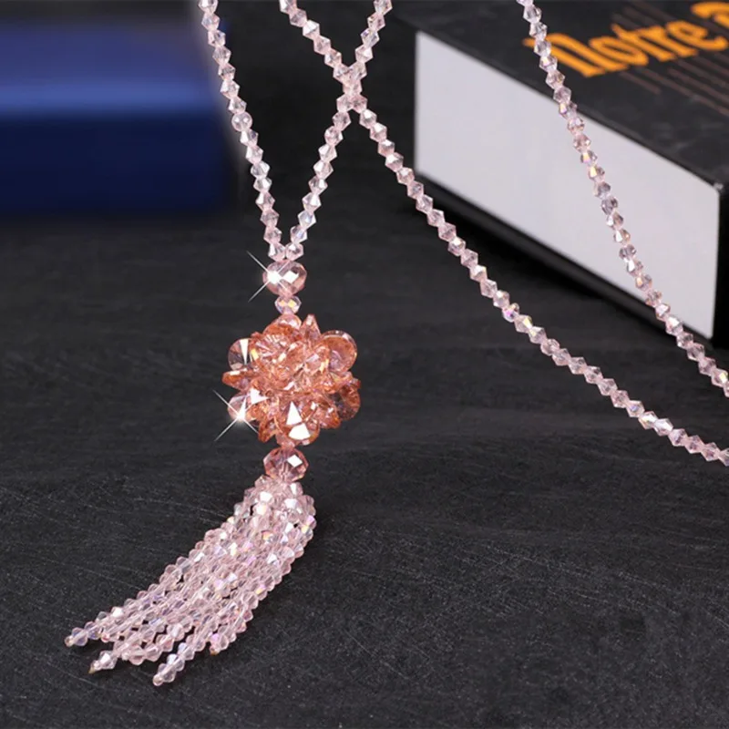 Fashion Necklaces Crystal Jewelry 2023 New Necklace Pendant Long Sweater Twist Chain Necklace For Women