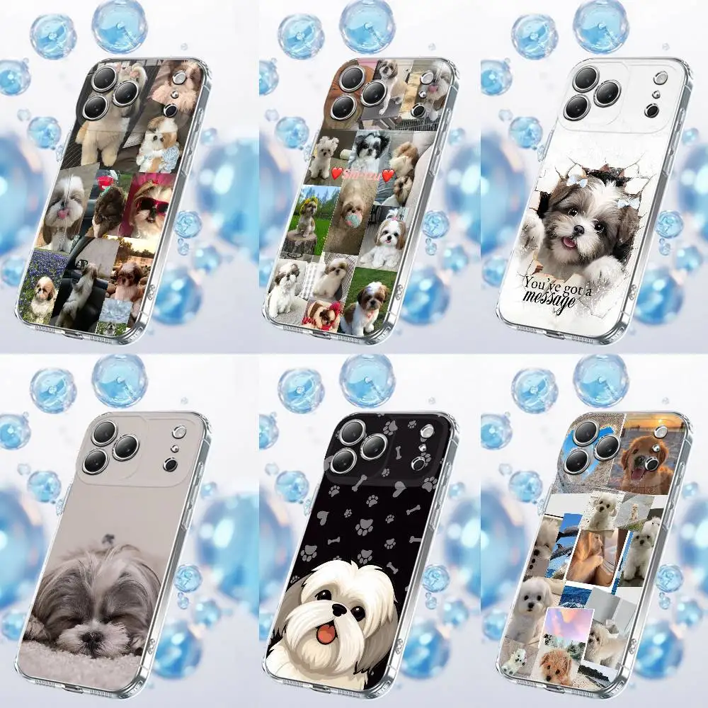 Funda de teléfono Shih Tzu para cachorros y mascotas, funda transparente para iPhone 17,16,15,14,13,12,11,Plus,Pro,Max,Plus,E,Air,Mini