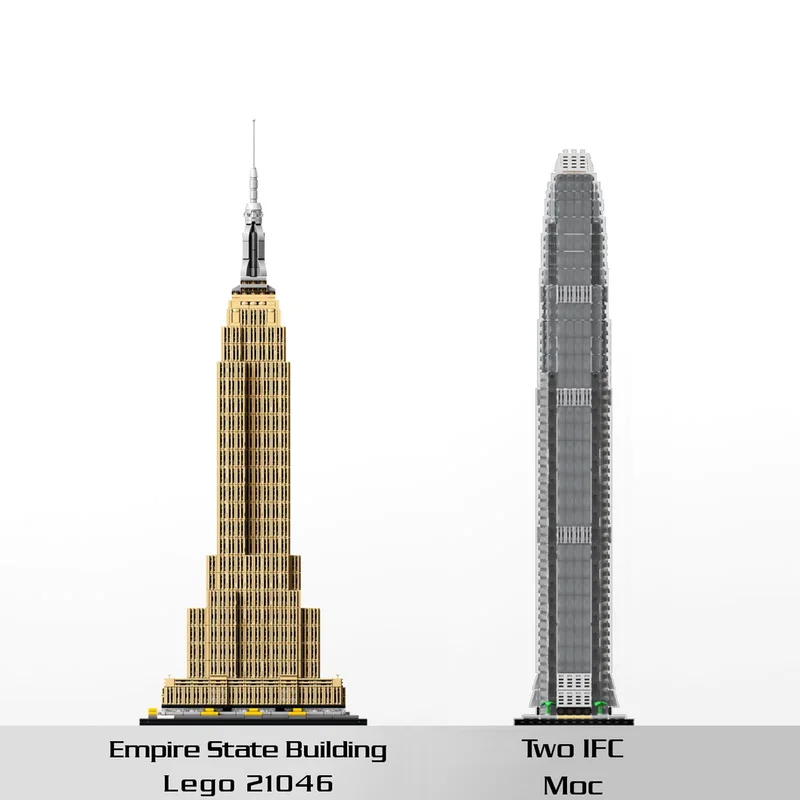 1:800 Scale MOC Building Blocks Kit - Hong Kong IFC II model, 2044pcs, Architecture Fan Gift, DIY Construction Set