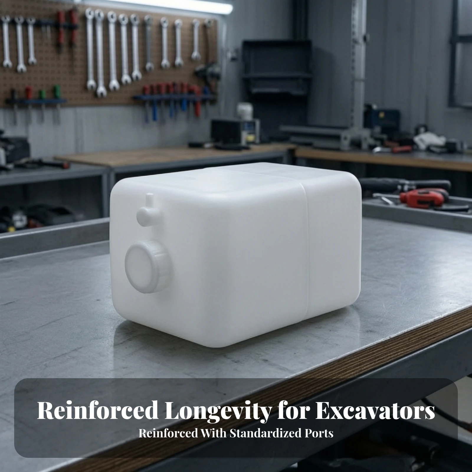 Excavator Auxiliary Water Tank Replacement Excavator Water Tank with Hose Outlet Precise Fit Long Lasting