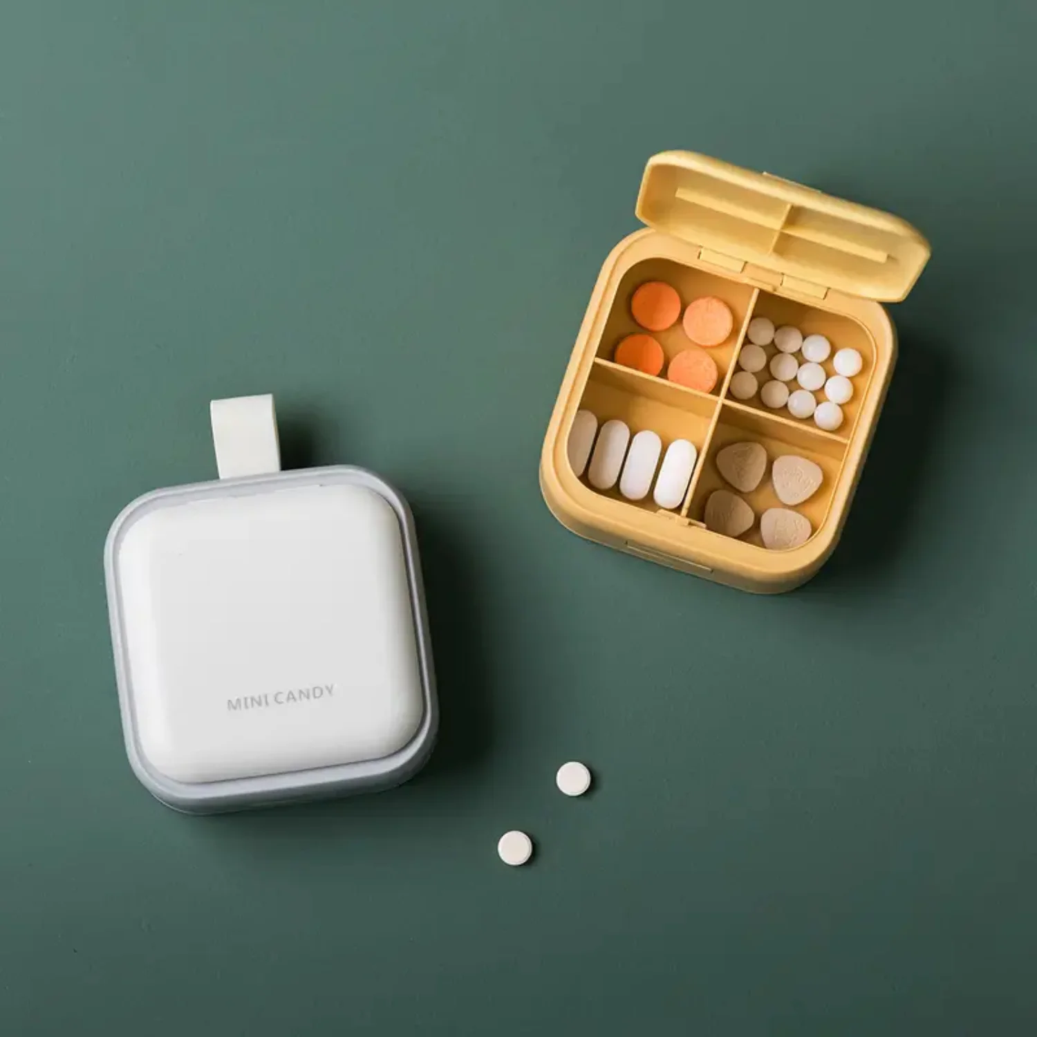 Travel Vitamin Pill Case - Small & Portable Plastic Box for Pills Jars glass Lotion pump bottle Cologne sample bottles Gloss