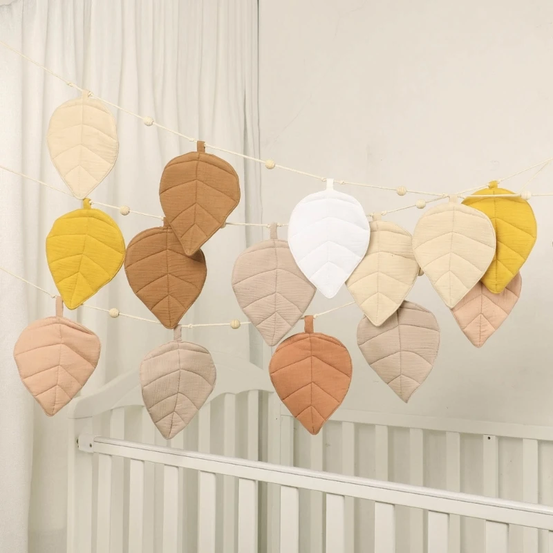 

Leaf shaped Cotton Bunting Flag Wall Hanging Garland Baby Birthday Party Bunting Banner Kids Room Nursery Decor Photo Props