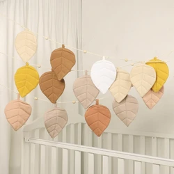 Leaf shaped Cotton Bunting Flag Wall Hanging Garland Baby Birthday Party Bunting Banner Kids Room Nursery Decor Photo Props