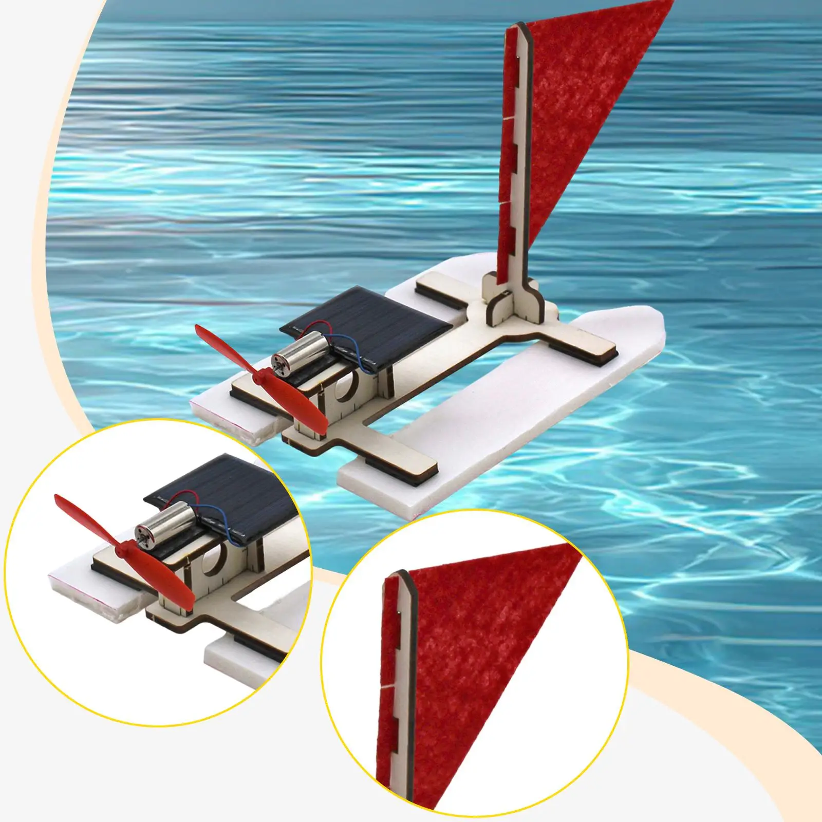 DIY نموذج توليد الطاقة الشمسية قارب الطاقة الشمسية للأطفال لعبة العلوم وسائل تعليمية الخشب الفيزياء الجذعية اللعب التجميع الذاتي للفصول الدراسية