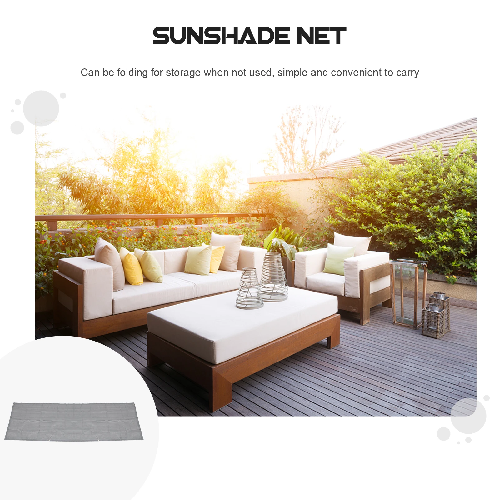 

Sunshade Net Grey Balcony Cloth High Density Durable Mesh Privacy Screen Garden Shelter Canopy Sunscreen Storage PE Material