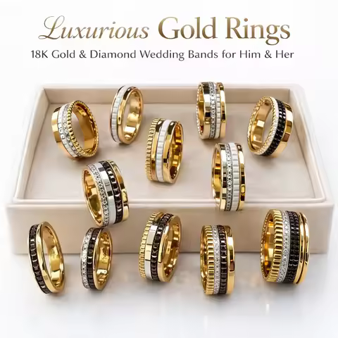 Elegant Multi-Layered Ring Set - Stylish Gold &amp; Silver Stacked Rings for Women | Perfect for Everyday Wear &amp; Special Occasions