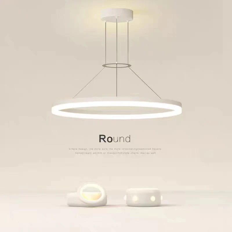 moderno minimalista led mesa de jantar lustre criativo rodada lustre unico circulo designer nordico quarto de estudo lampada sala 01