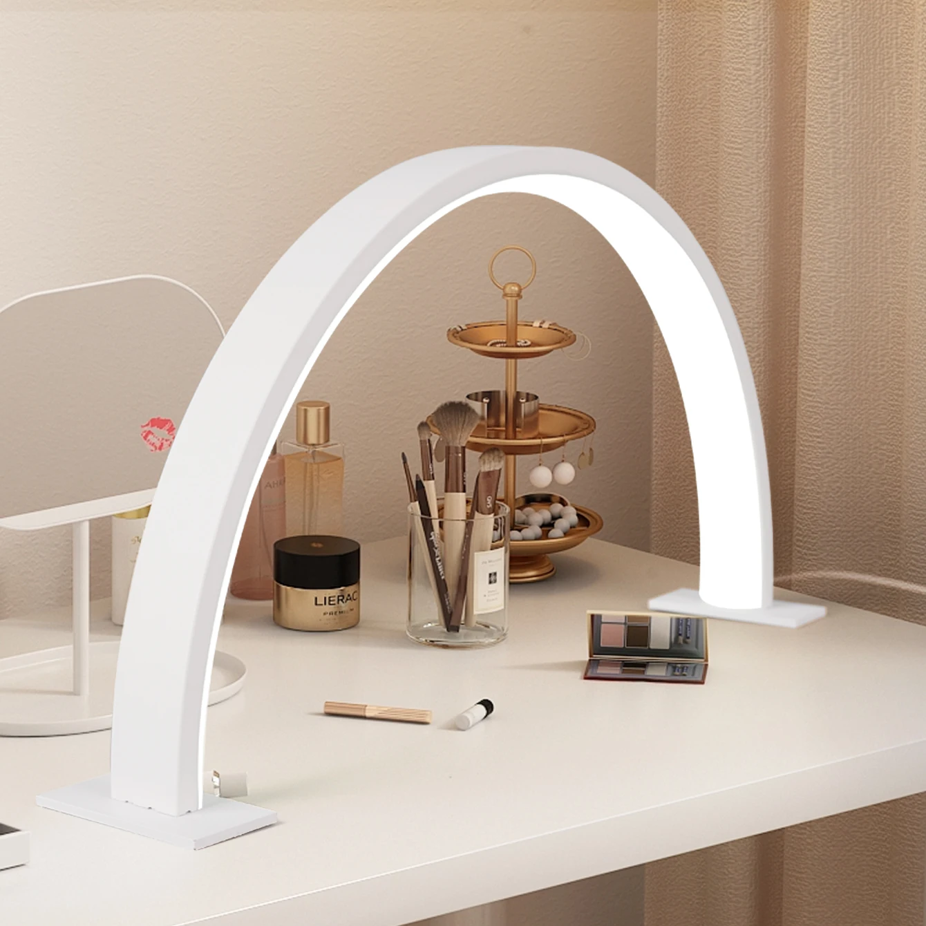 Half Moon U-shaped Nail household Beauty Light fixture Beauty Salon Desktop Nail Care Eye Care Simple LED Work Table Lamp