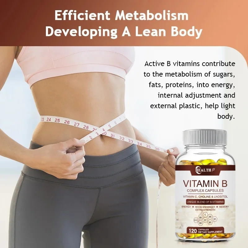 HEALTH Efficient Vitamin B Complex with C B1B12 Biotin Natural Energy Boost