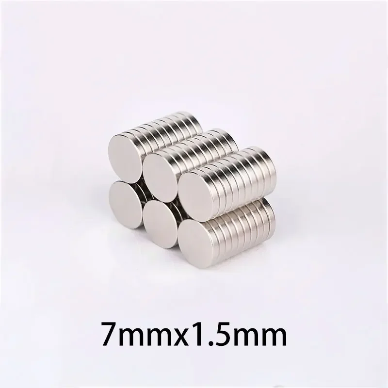 50/100/200/500/1000Pcs 7x1.5mm Disc Rare Earth Magnets Small Round Magnets Permanent Neodymium Magnets Super strong magnet