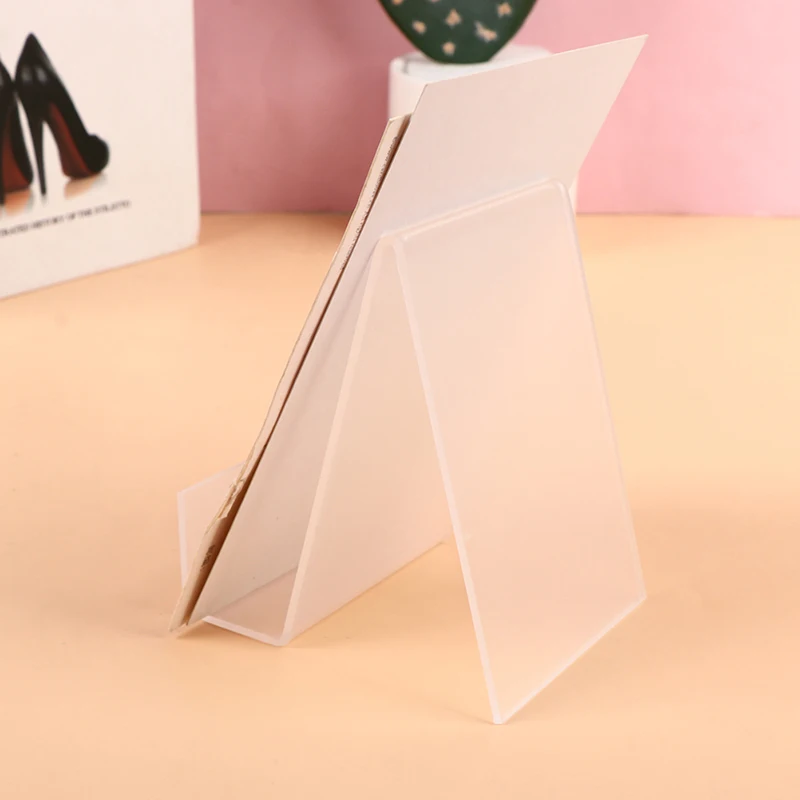 1Pc Transparent Acrylic Bookshelf Desktop Decorative Storage Rack Bookend Stand