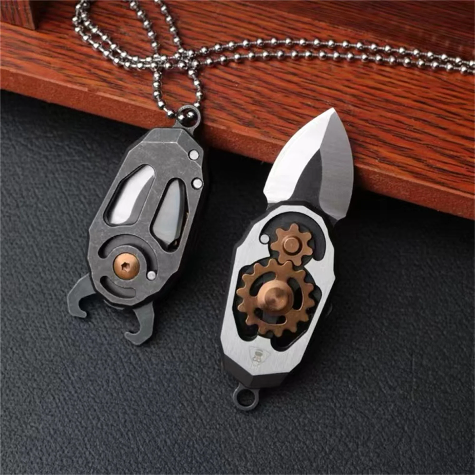 Mini Creative EDC Folding Knife Portable Keychain Bottle Opener Camping Knife Outdoor Multi-function Tool Pocket Knife