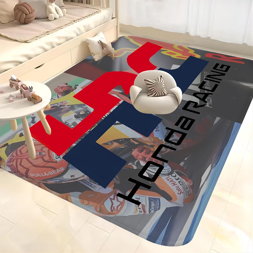H-Hondas Black Wing Motorcycle Room Mats Retro Multiple Choice Living Room Kitchen Rug Non-Slip Welcome Rug