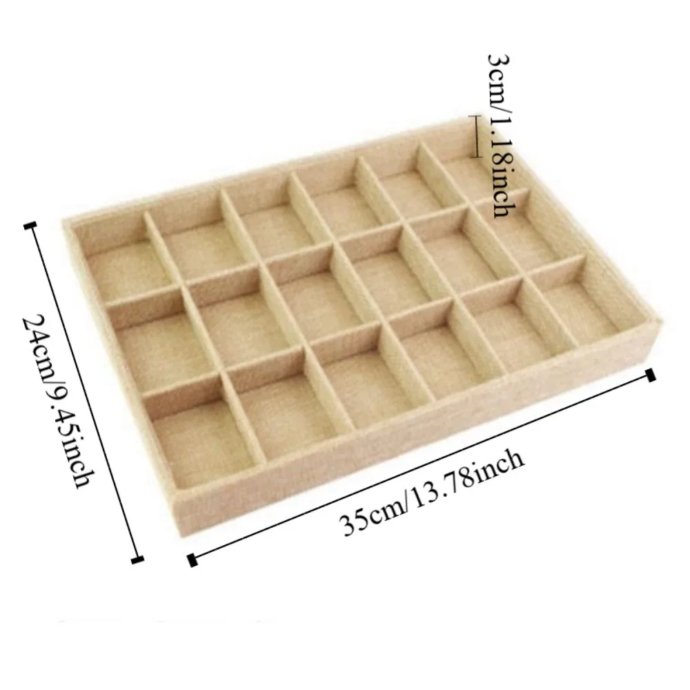 Retro Jewelry Box Multifunctional Stackable Display Jewelry Holder Bracelet Necklace Linen Jewelry Tray Hair Accessories