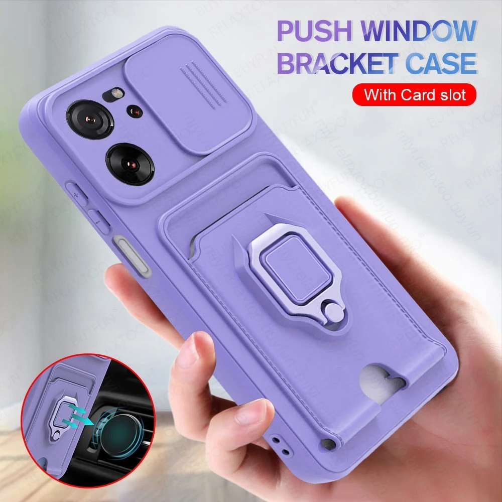 Xiomi 13T Pro Case Push Pull Camera Protection Case For Xiaomi Mi13T Mi 13T 13 T Pro Magnet Holder Ring TPU Soft Cover Xiaomi13T