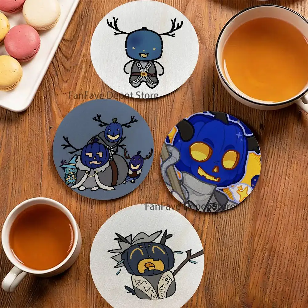 

D-Dusekkar Fananrt 2D Pattern round Wooden Coaster Decorative Coffee Cup for Use in Coffee Shops Bars Wine Beer