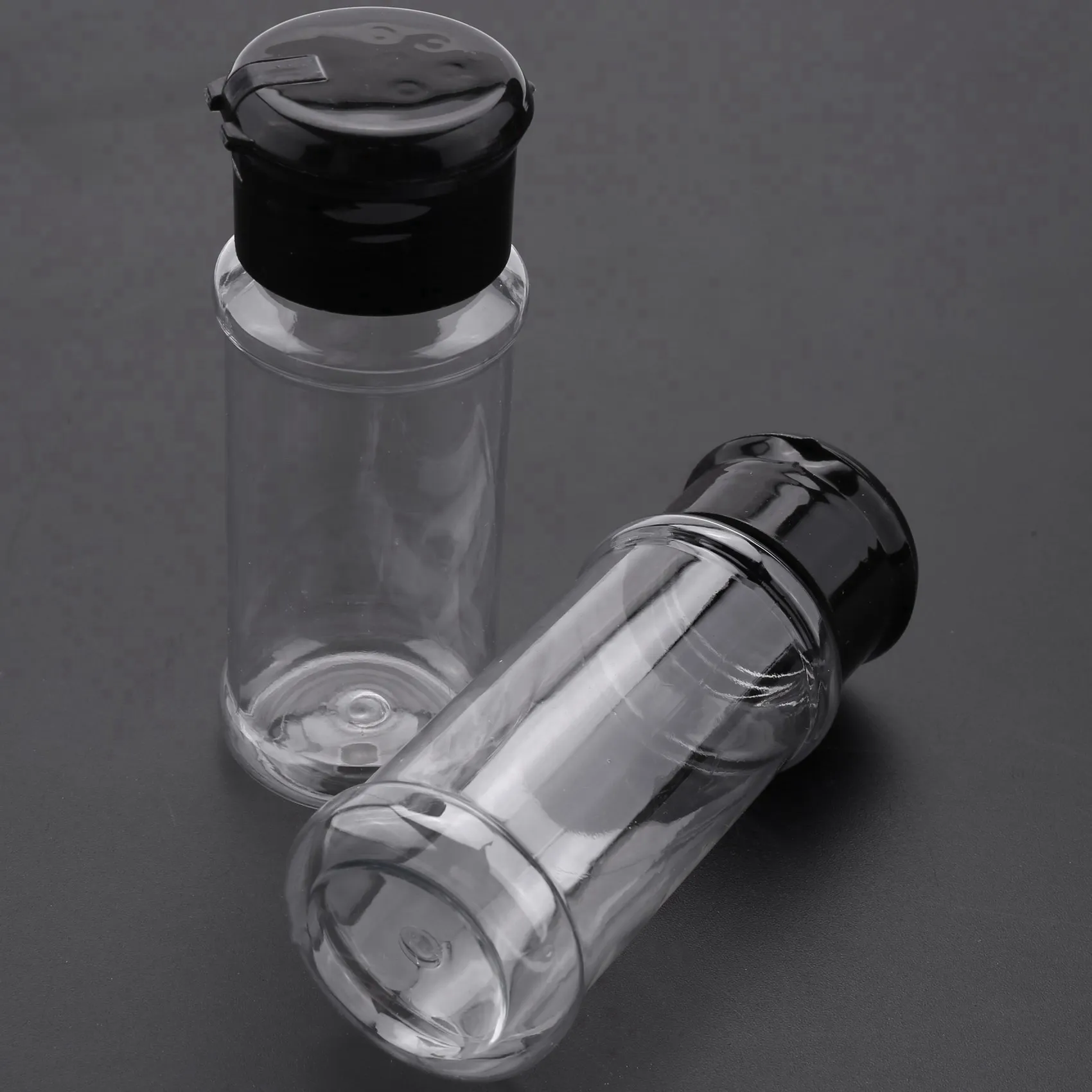 

A53Q-60Pcs/Set 100Ml Spice Salt Pepper Shakers Black Seasoning Jar Can Pepper Bottle Barbecue Condiment Kitchen Gadget Tool