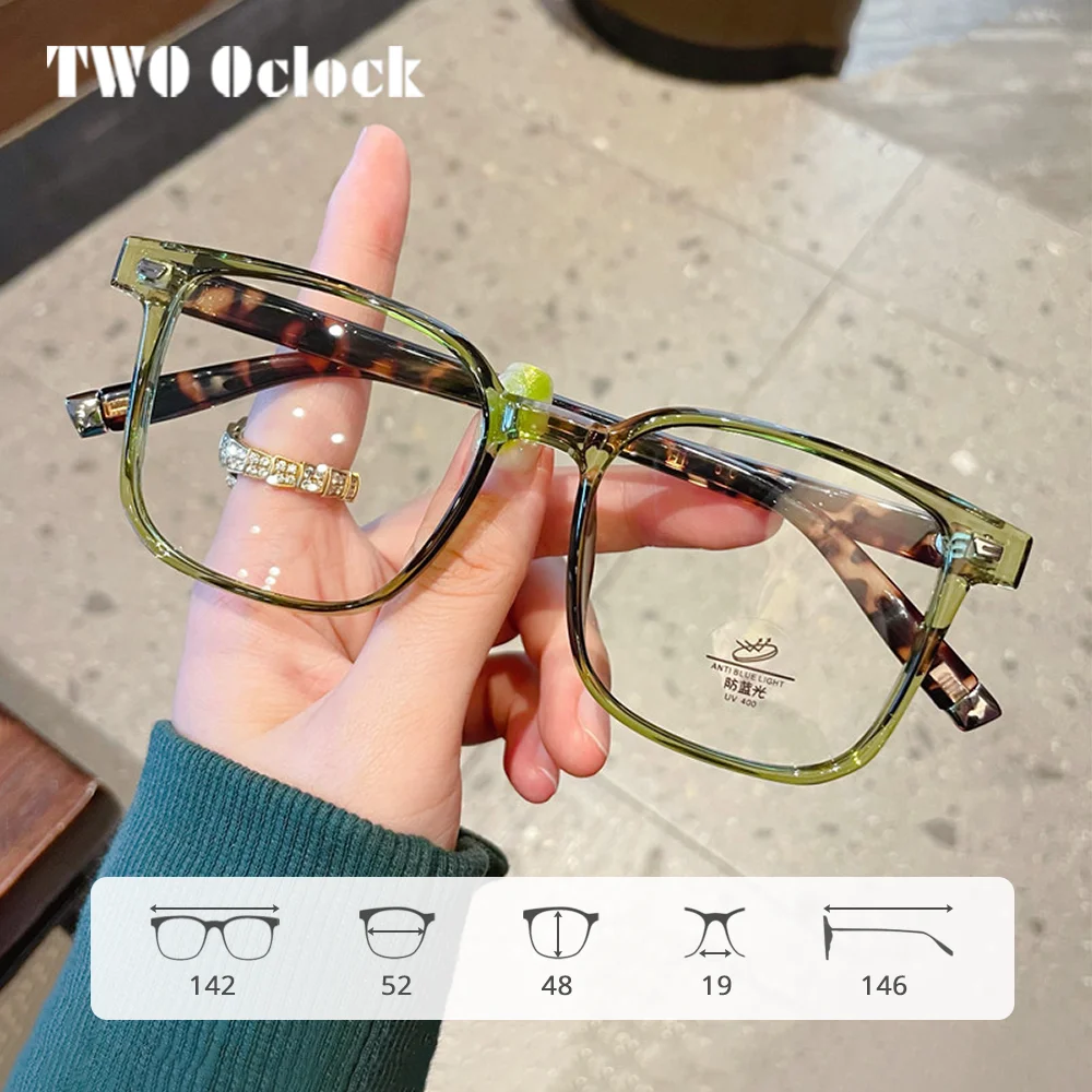 Vintage Square Green Glasses Women Clear No Grade Myopia Prescription Optical Frames Transparent Glasses Men Rivet Eyeglasses