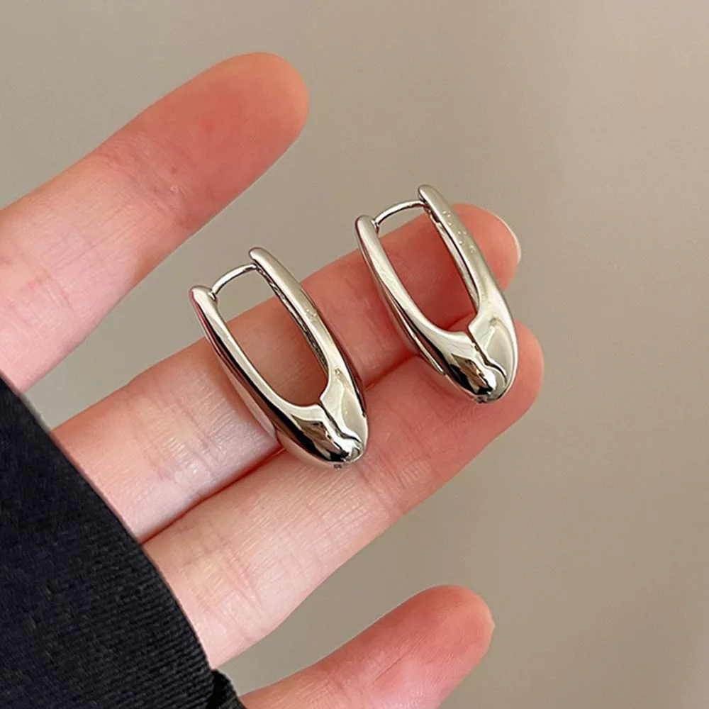 Exaggerated Geometric Big Metal Earings for Women Jewelry Irregular Circle Oval Earring Femme Fashion Korean Women\'s Earrings