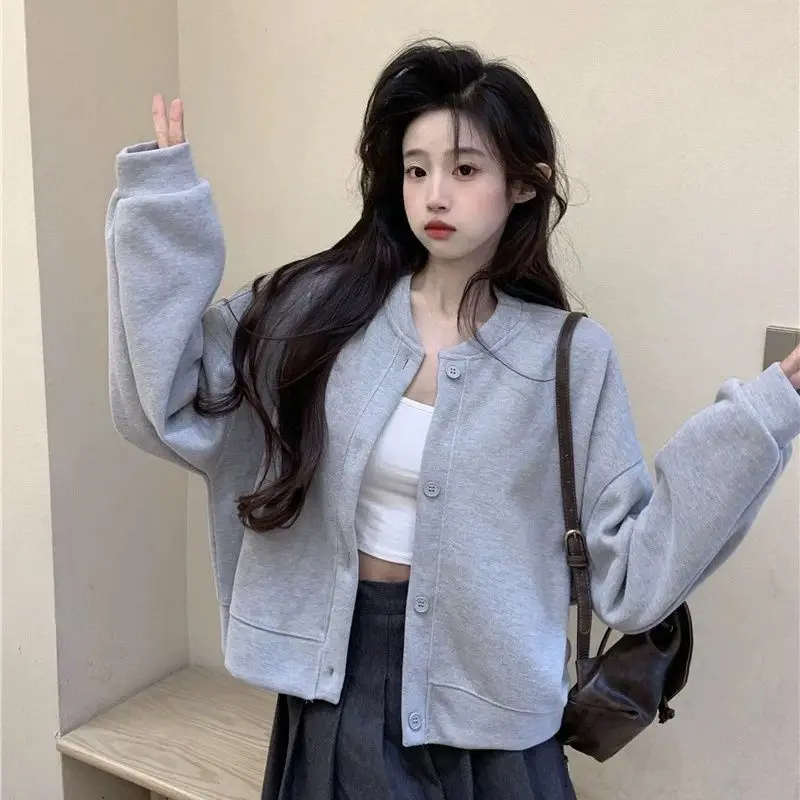 

Woman Jackets Elegant Fashionable Buttoned Mid-Length White Simple Couple Pure Comfortable Collared Shoulder Stylish Olive Green