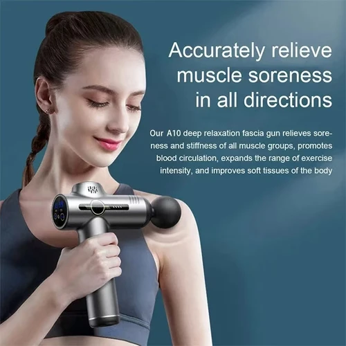 Imagen 2 del producto Pistola de masaje de 99 niveles, masajeador corporal profundo para músculos, cuerpo, cuello, equipo eléctrico de Fitness, reducción de ruido, hombre y mujer