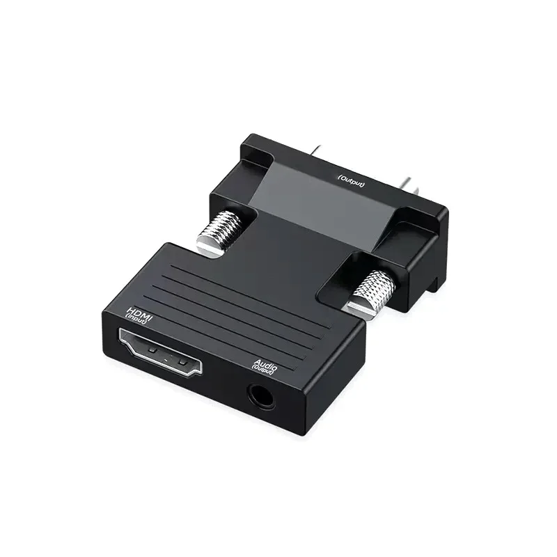 Compatible Female To VGA Compatible Male Converter With 3.5mm Socket Computer Laptop Television Audio Cable Adapter