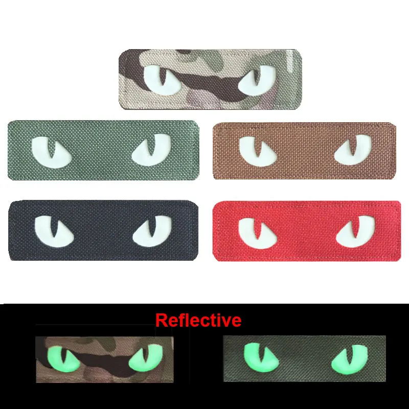 Reflective Night Light Night Recognition Badge Creative Cat Eye Hook and Loop Buckle Backpack Hat Outdoor MOLLE Pendant Tactical