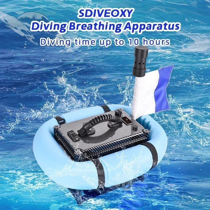 Underwater-Ventilator Built-in 4L Gas Storage- 10H Underwater Breathing 12M Scuba Diving-Ventilator for Snorkeling Freediving