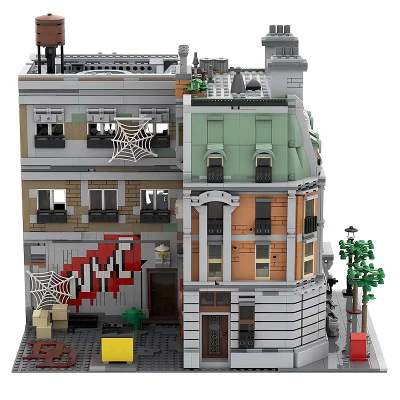 MOC Modular Apartment Building Sanctum Sanctorum Technology Street View architettura Building Blocks modello giocattoli per bambini set di regali