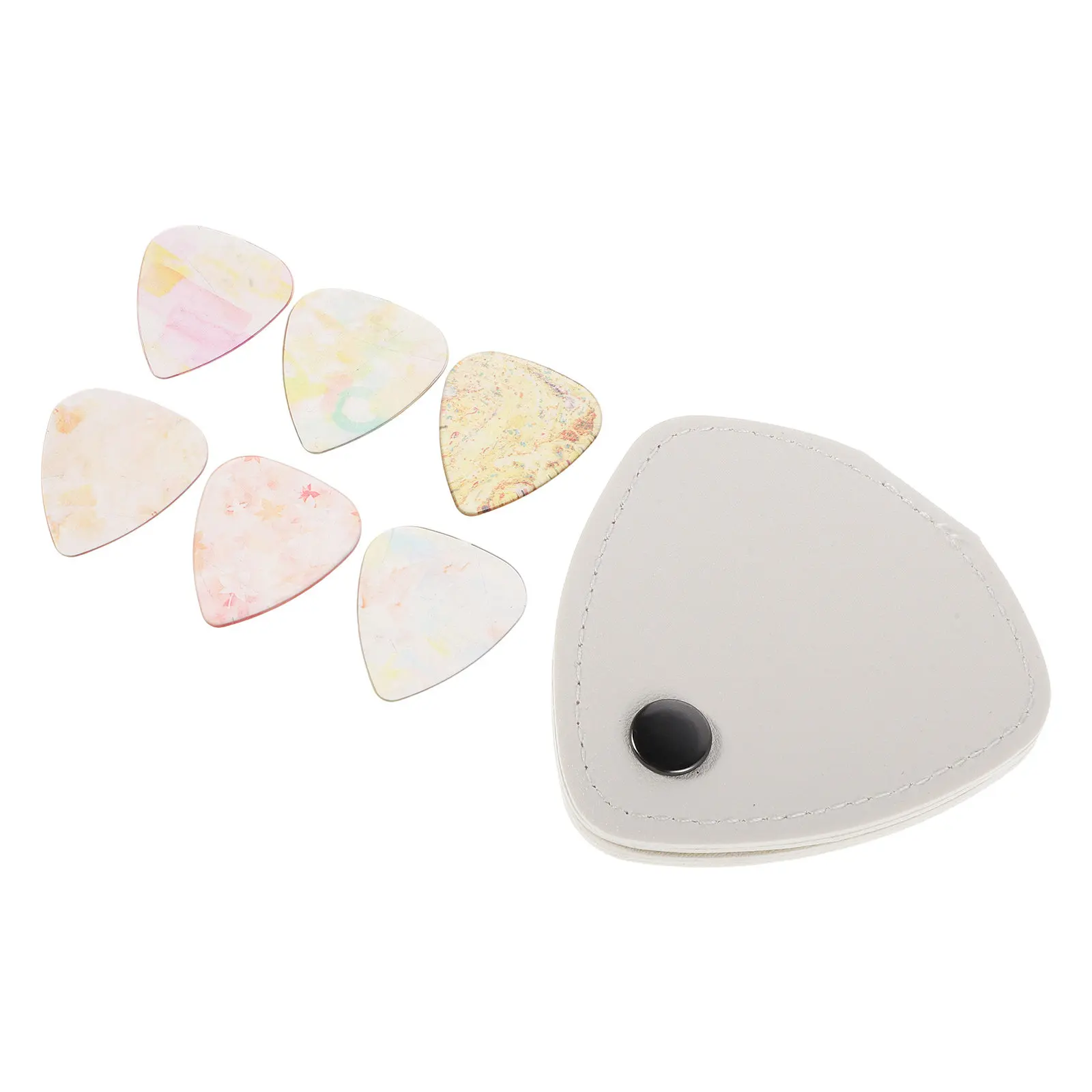 

Набор для хранения гитарных медиаторов: прозрачный белый чехол из ПУ для акустических и электрогитар, медиаторы различной толщины