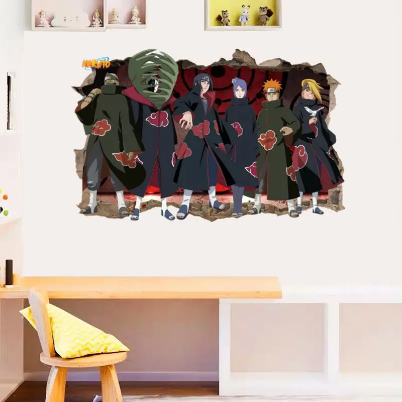 Naruto 3D stereoskopischer Wandaufkleber Persönlichkeit Naruto Studentenwohnheim Poster Tapete selbstklebende Innendekoration