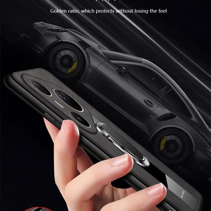 

Magnetic Case For Huawei Pura 80 Pro Plus Ultra Back Ring Cover For Huawei Pura 80 Pro+ Ultra Silicone Frame fiber Leather cases