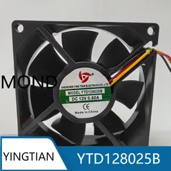 YINGTIAN YTD 128025 B 8 CM Sessiz Şasi CPU Güç Kaynağı Kare Soğutma Fanı 8025 DC12V 0.60A Yeni