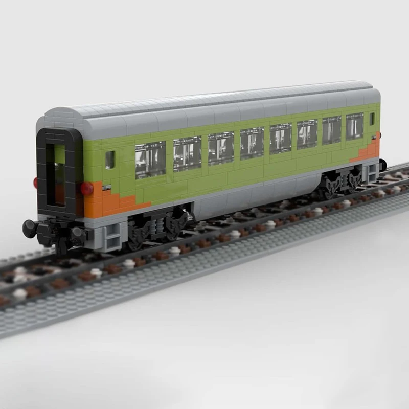 Modelo de carro de cidade moc tijolos de construção baixa tarifa trem passageiros vagão tecnologia modular presentes feriado montar crianças brinquedos terno