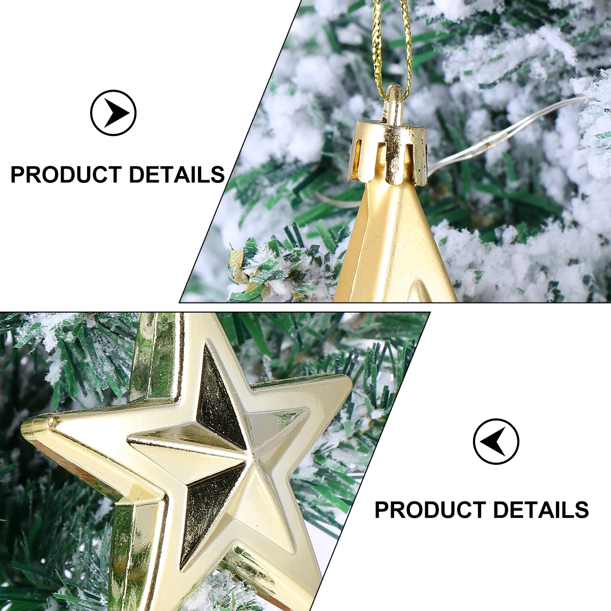 

18 Pcs Christmas Five-pointed Star Decorations Tree Silver Stars Ornaments Bulk Plastic