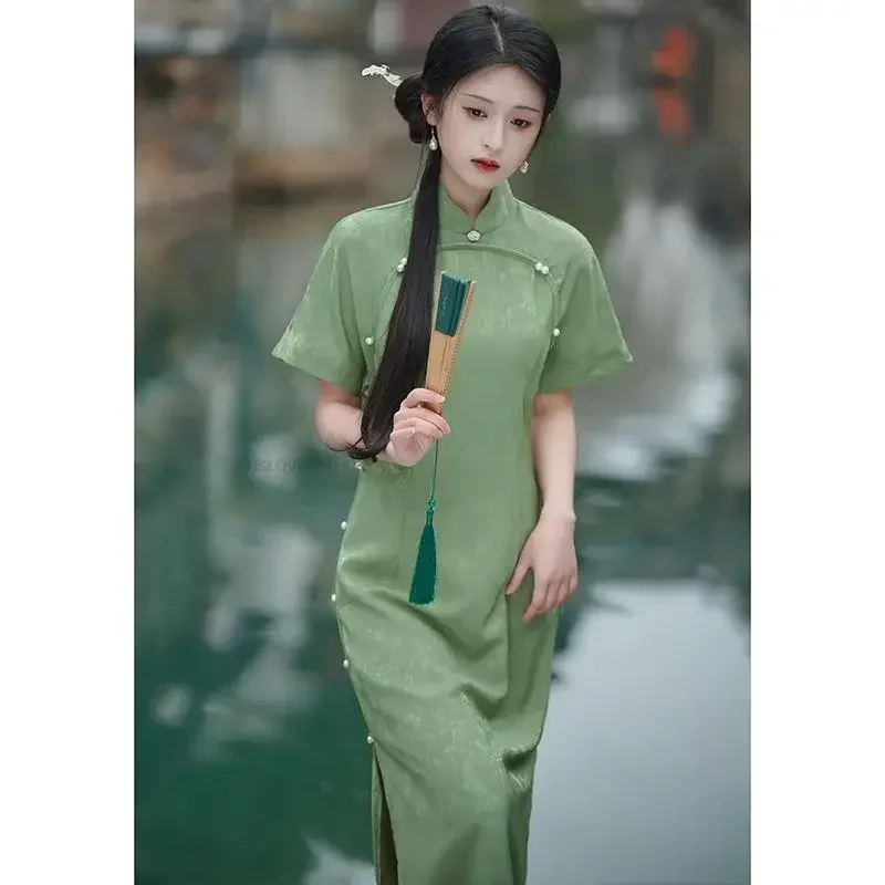 

Chinese Dress Qipao Traditional Hanfu Vietnam Aodai Improved Qipao Women Classic Cheongsam Oriental Dress Daily Elegant Dress