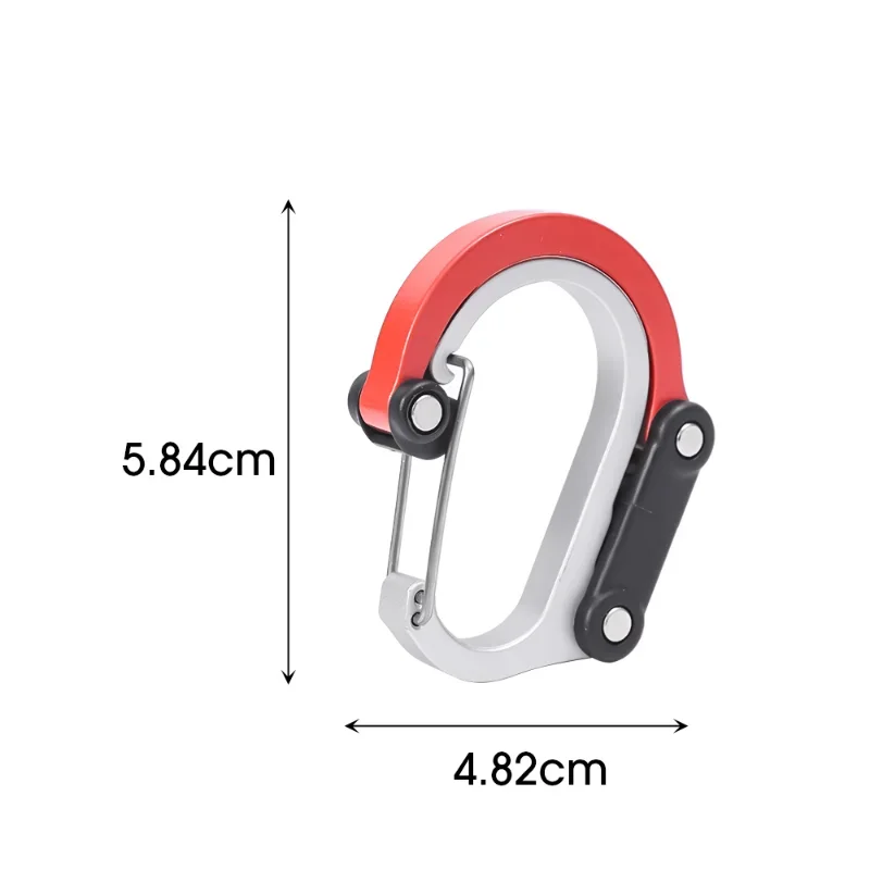 D-Shape Carabiner 360 RotationAlloy Buckle Climb Hook Clip Backpack Keychain Outdoor Survival Climbing Equipment Multipurpose