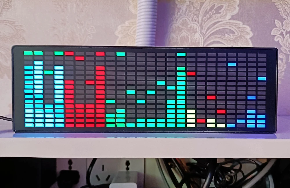 Colorful music spectrum Digital Clock RGB LED display electronic DIY Cool gift