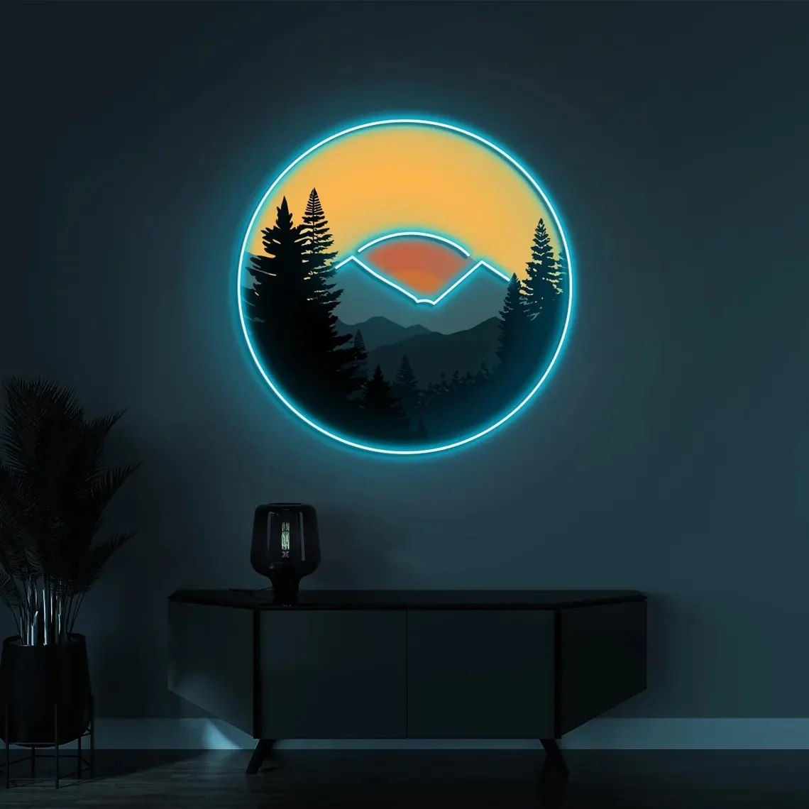 

Неоновая вывеска «Горный закат», светодиодная вывеска «Горный закат» в стиле поп-арт для декора стен дома, кафе и вечеринок