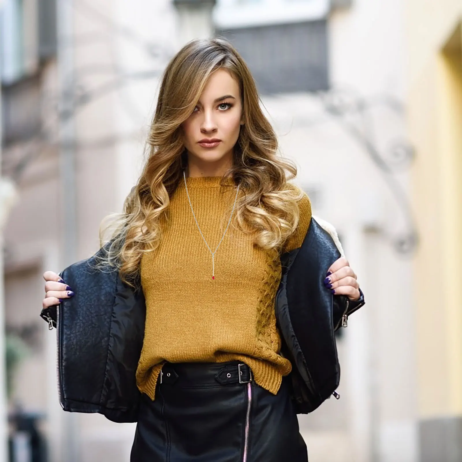 قلادة على شكل عصا الثقاب، مجوهرات رقبة نسائية إبداعية، قلادة عصرية أنيقة لحفلات الزفاف الصيفية وأعياد الميلاد للفتيات المراهقات