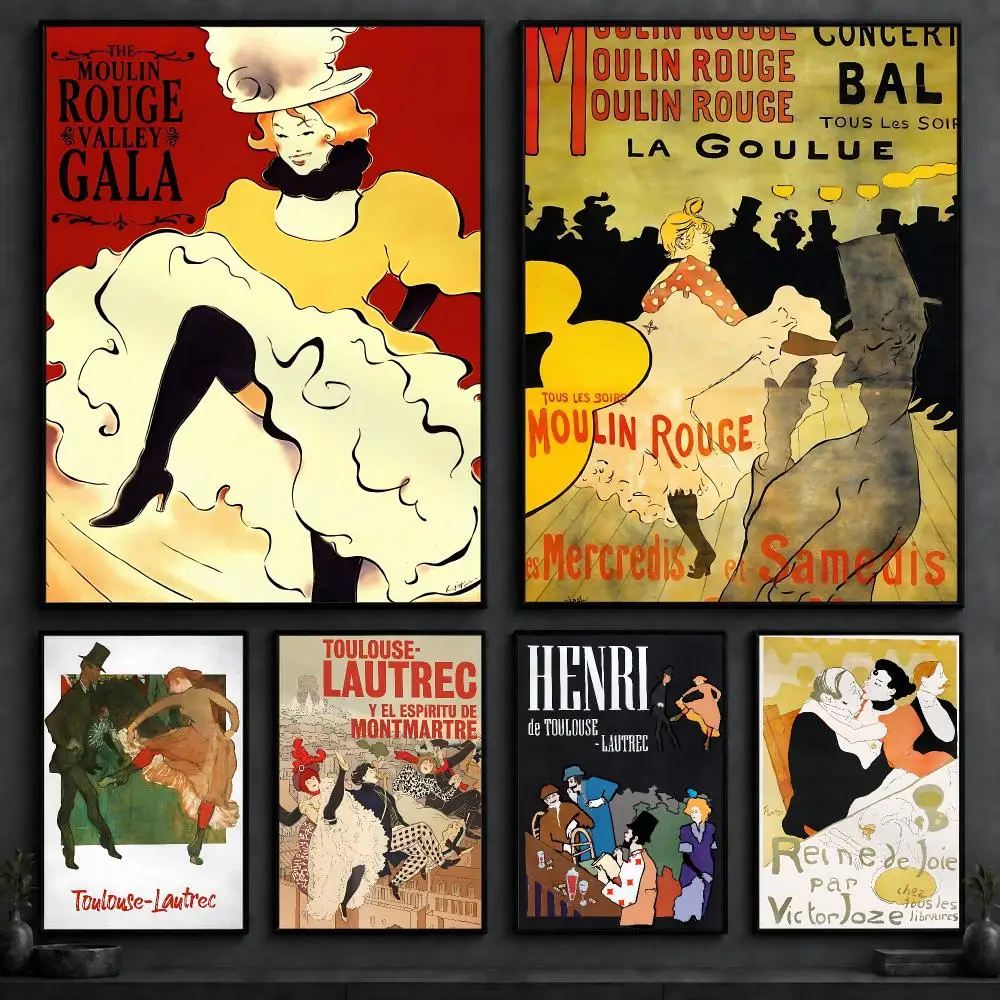 Artist H-Henri de Toulouse-LautrecS Poster Art  Self-Adhesive No Glue Residue Wall Decor for Bedroom Living Room
