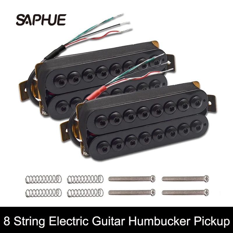 Adjustable Pole Piece 8-String Electric Guitar Humbucker Pickup Coil Splitting Four Conduct with Shield Cable Guitar Parts