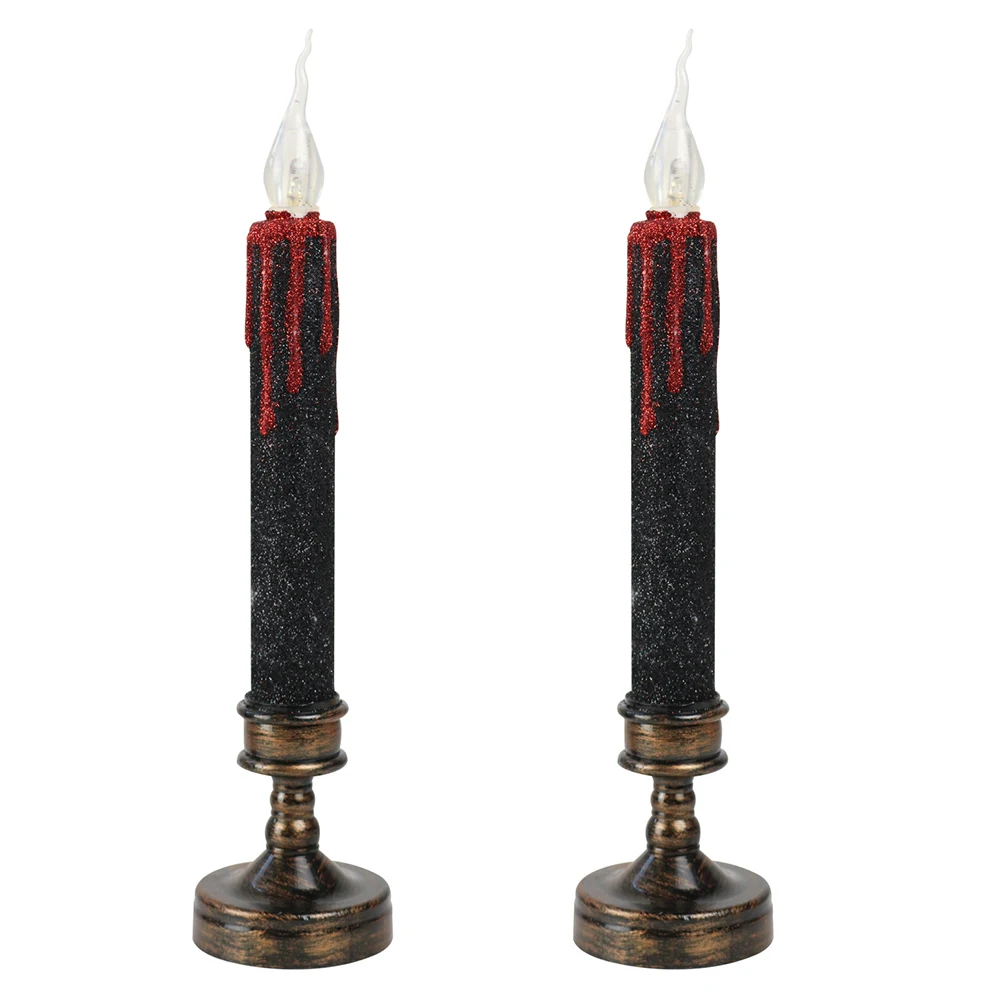 

Party Lights LED Long Halloween Flickering Flameless Candles Frosted Taper Vintage Lamp for Kitchen Living Room