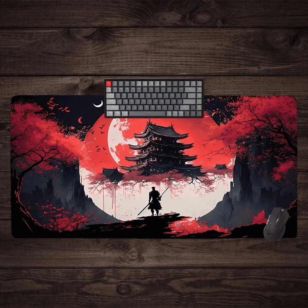 Japanese style samurai large anime style fine surface mouse pad large cloth thickened professional game esports office carpet